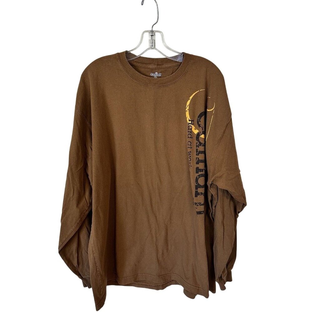 Carhartt Mens XL Shirt Long Sleeve Tan Brown Casual Workwear